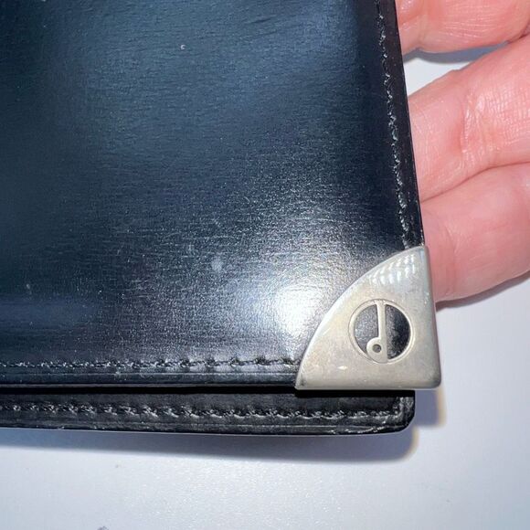 Dunhill Wallet Purse Long Wallet D Logos Black Silver Authentic - Picture 14 of 16